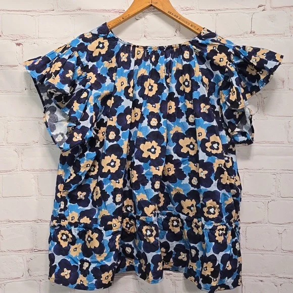 Marigold Rylie Top Bordeaux Flutter Sleeves   Oversize Shirt Womens Size XL NWT - Picture 6 of 8